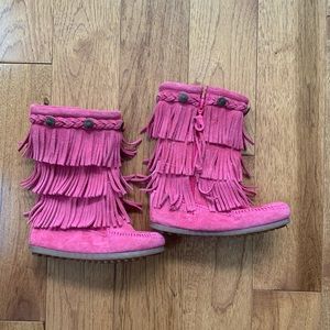 Minnetonka Fringe Leather Boot 2655 Size 11